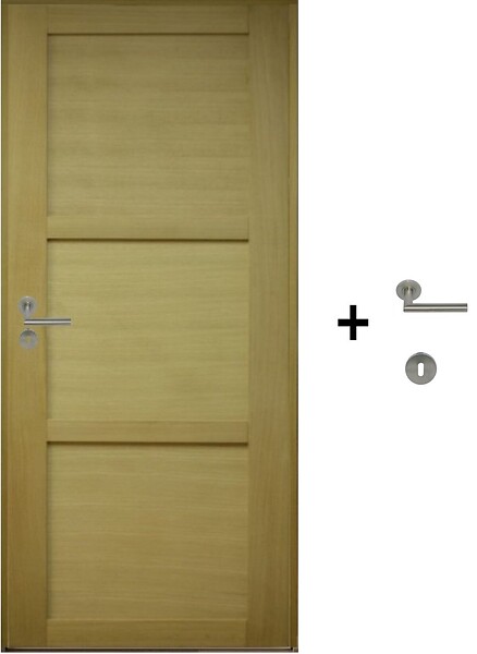 GD MENUISERIES - Bloc Porte Ayous 3 Panneaux H204 x L83 cm Côte Tableau P.Droit,Poignee Pomerol - large