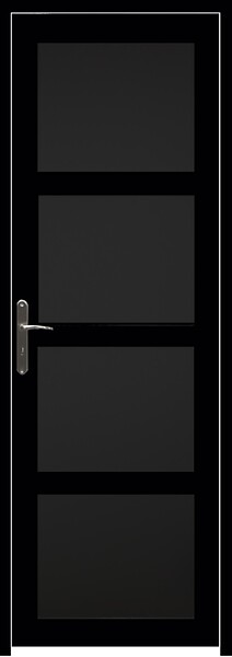 GD MENUISERIES - Bloc Porte Telia noir 4 panneaux H204 x L73 cm Côte Tableau P.Droit - large