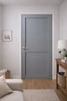 GD MENUISERIES - Bloc Porte Athena Gris Clair 2 panneaux H204 x L73 cm Côte Tableau P.Gauche,Poignee Pomerol - vignette