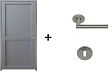 GD MENUISERIES - Bloc Porte Athena Gris Clair 2 panneaux H204 x L73 cm Côte Tableau P.Gauche,Poignee Pomerol - vignette