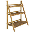 OUTSUNNY - Étagère à plantes forme pyramidale échelle pliante avec 3 étagères - dim. 80L x 37l x 93H cm - bois sapin traité carbonisation - vignette