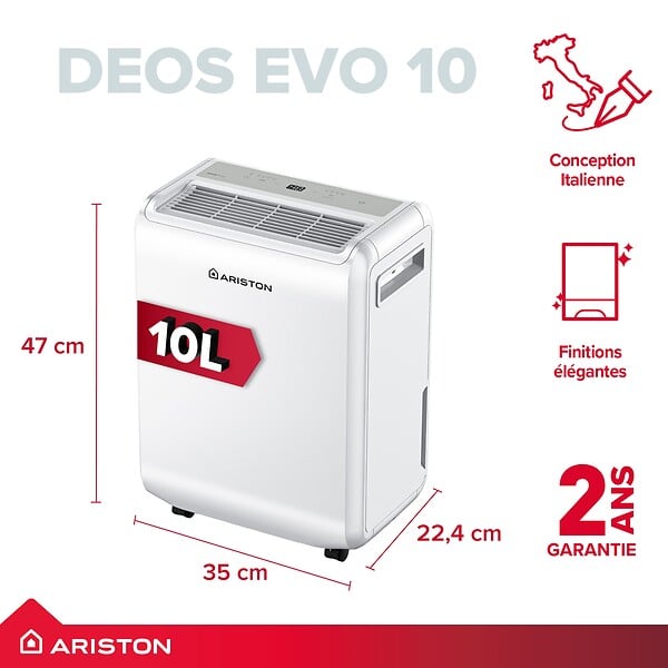 ARISTON - Déshumidificateur 10l/jour - Ariston DEOS EVO 10 - large