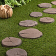 RO'MA NATURE - Pas japonais Rectangle Béton effet Bois Marron D.40x4,5 cm (lot de 3) - vignette