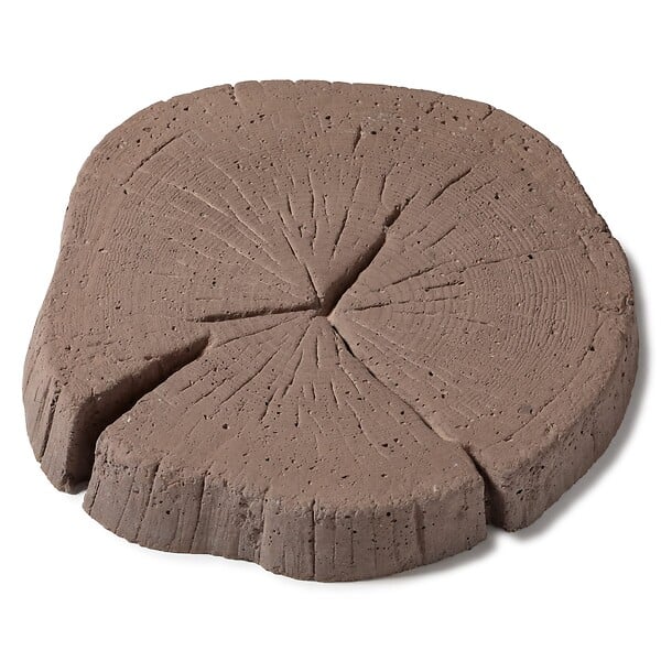RO'MA NATURE - Pas japonais Rectangle Béton effet Bois Marron D.40x4,5 cm (lot de 3) - large