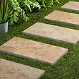 RO'MA NATURE - Pas japonais Rectangle Travertin Beige Nuancé 61x33x3 cm (à l'unité) - vignette