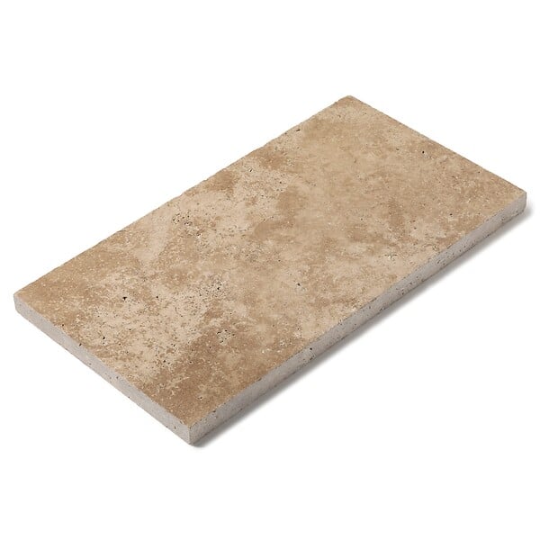 RO'MA NATURE - Pas japonais Rectangle Travertin Beige Nuancé 61x33x3 cm (à l'unité) - large