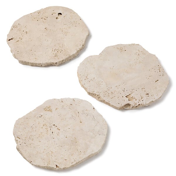 RO'MA NATURE - Pas japonais Irrégulier Travertin Beige Nuancé 55-60x3 cm (à l'unité) - large