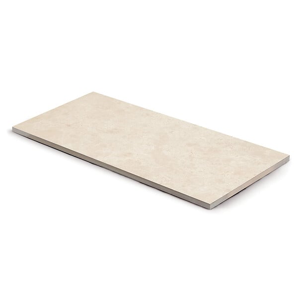 RO'MA NATURE - Pas japonais Rectangle Grès cérame effet Pierre Beige Brescia 80x40x2 cm (à l'unité) - large