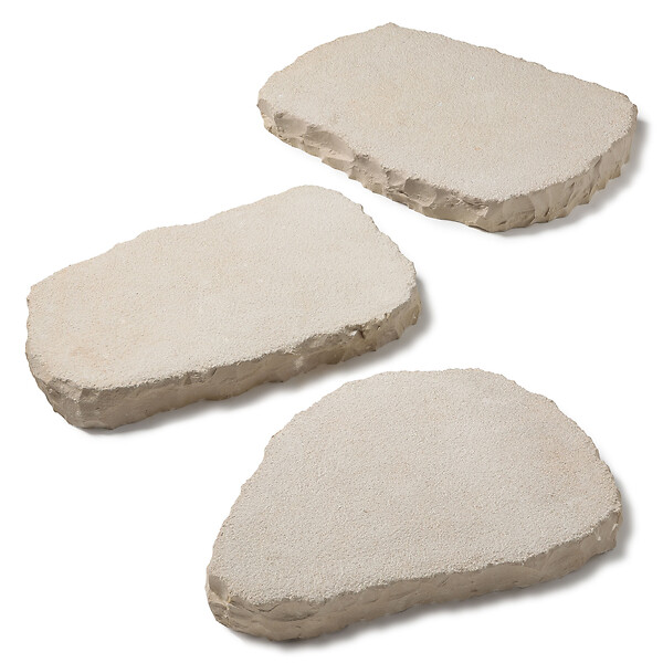 RO'MA NATURE - Pas japonais Irrégulier Pierre de Bourgogne Pierre de Molay Beige 35-55x6 cm (à l'unité) - large