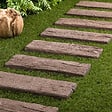 RO'MA NATURE - Pas japonais Rectangle Béton effet Bois Marron 67x22x4,5 cm (à l'unité) - vignette