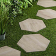 RO'MA NATURE - Pas japonais Hexagone Grès cérame effet Bois Marron 60x52/60x2 cm (à l'unité) - vignette