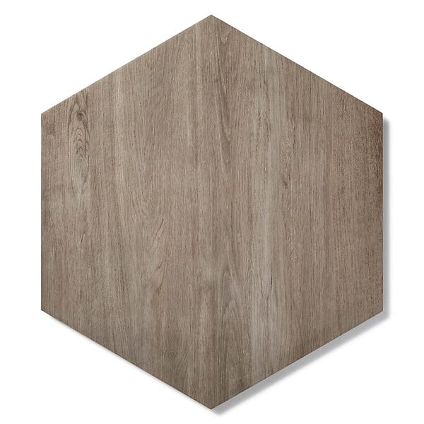 RO'MA NATURE - Pas japonais Hexagone Grès cérame effet Bois Marron 60x52/60x2 cm (à l'unité) - large