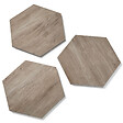 RO'MA NATURE - Pas japonais Hexagone Grès cérame effet Bois Marron 60x52/60x2 cm (à l'unité) - vignette