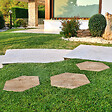 RO'MA NATURE - Pas japonais Hexagone Grès cérame effet Bois Marron 60x52/60x2 cm (à l'unité) - vignette