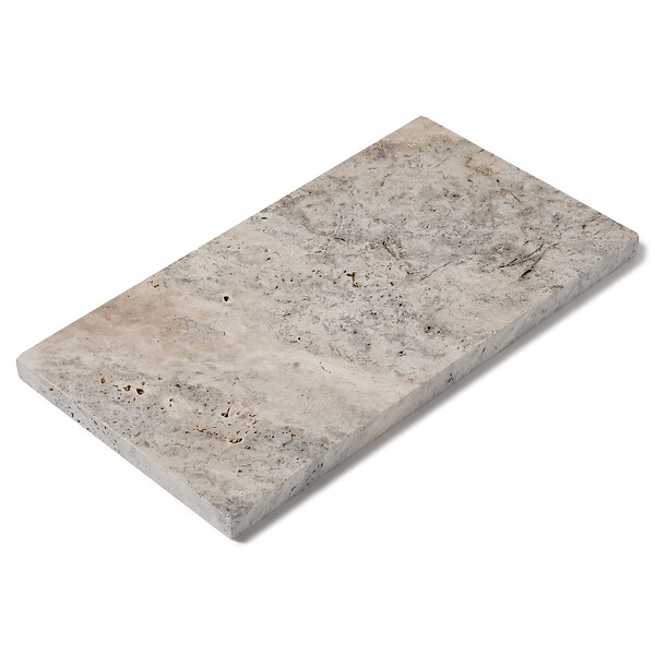 RO'MA NATURE - Pas japonais Rectangle Travertin Gris Silver 61x33x3 cm (à l'unité) - large