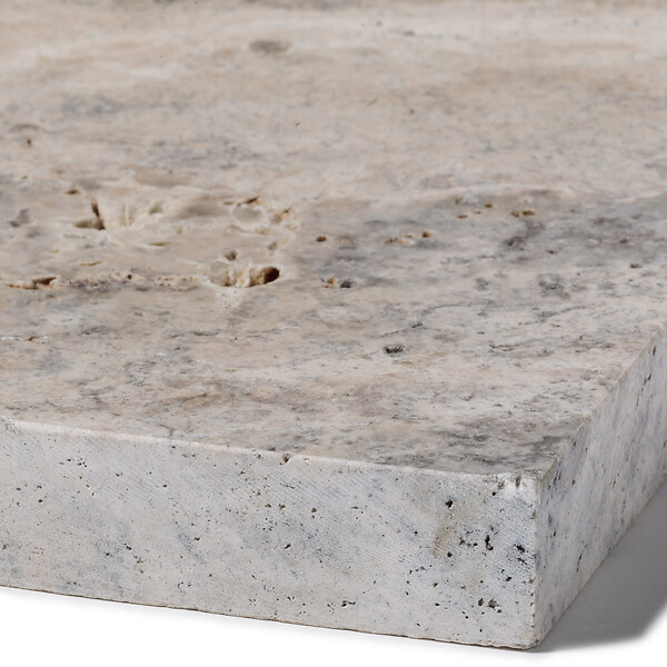 RO'MA NATURE - Pas japonais Rectangle Travertin Gris Silver 61x33x3 cm (à l'unité) - large