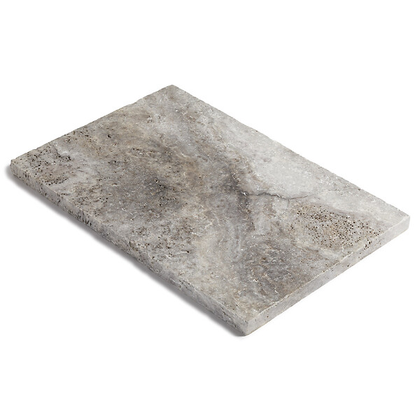 RO'MA NATURE - Pas japonais Rectangle Travertin Gris Silver 61x40,6x3 cm (à l'unité) - large