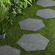 RO'MA NATURE - Pas japonais Hexagone Grès cérame effet Pierre Grise 60x52/60x2 cm (à l'unité) - vignette