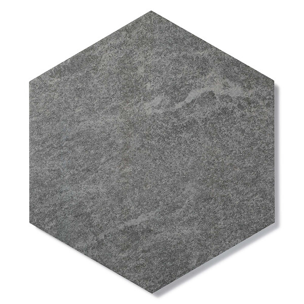 RO'MA NATURE - Pas japonais Hexagone Grès cérame effet Pierre Grise 60x52/60x2 cm (à l'unité) - large