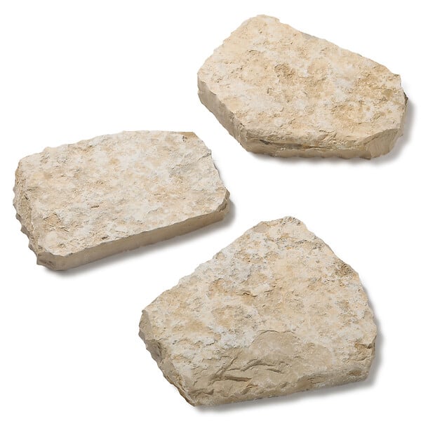 RO'MA NATURE - Pas japonais Irrégulier Pierre de Bourgogne Pierre de Molay Beige 35-55x6 cm (à l'unité) - large
