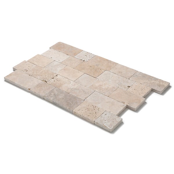 RO'MA NATURE - Pavé Travertin Beige Nuancé Longueur Libre x15,25x3 cm (vendu au m²) - large