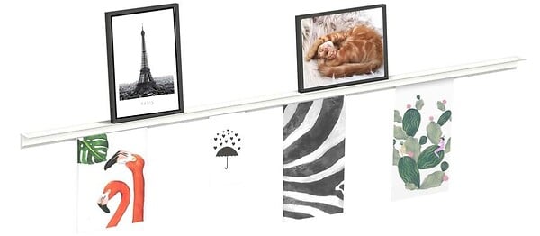 ARTITEQ - Info Rail + Blanc 200cm (matériel de fixation et embouts de rail inclus) - large