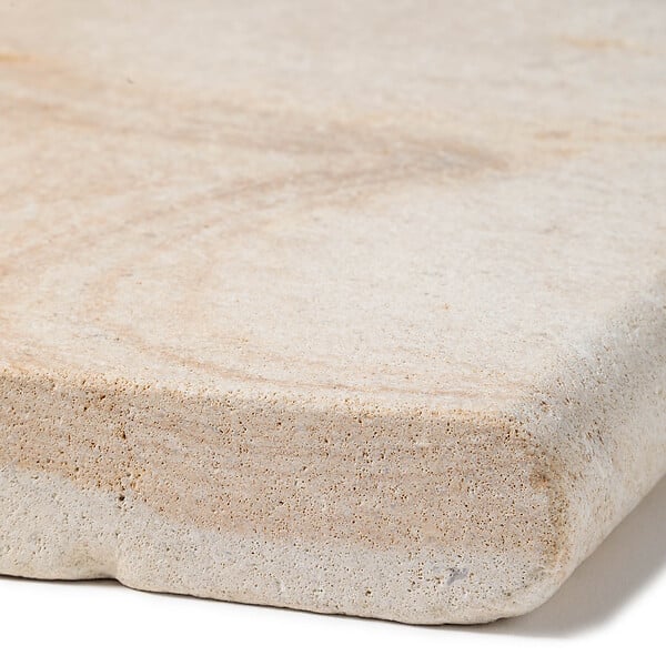 RO'MA NATURE - Dessus de marche Pierre de Bourgogne Beaunotte Beige 60x30x3,8 cm Bord 1/2 Rond (à l'unité) - large