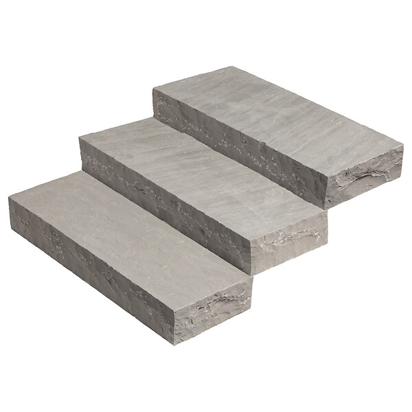 RO'MA NATURE - Marche-bloc Grès Kandla Gris 100x35x15 cm (à l'unité) - large