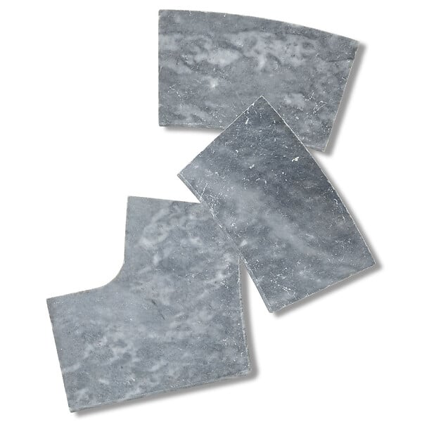RO'MA NATURE - Margelles pour escalier roman Pierre d'Adana Gris Bleu 150x33x3 cm Bord 1/2 Rond (à l'unité) - large
