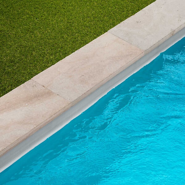 RO'MA NATURE - Margelle de piscine Pierre de Bourgogne Beaunotte Beige 60x30x3,8 cm Bord Droit (à l'unité) - large