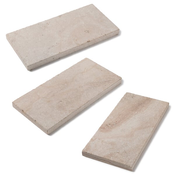 RO'MA NATURE - Margelle de piscine Pierre de Bourgogne Beaunotte Beige 60x30x3,8 cm Bord Droit (à l'unité) - large