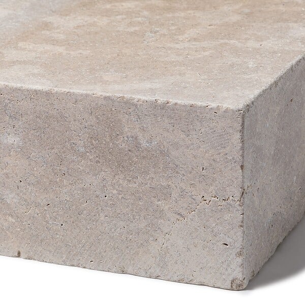 RO'MA NATURE - Margelle de piscine Pierre d'Egypte Beige 100x35x15 cm Bord Droit (à l'unité) - large
