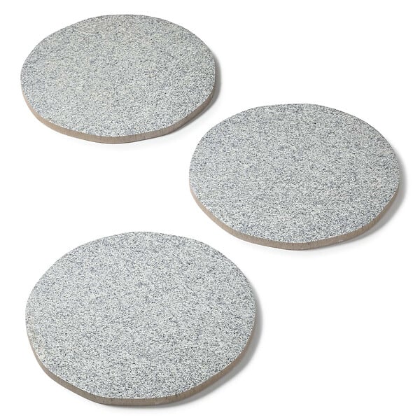 RO'MA NATURE - Pas japonais Rond Grès cérame effet Pierre Granit Gris D.37.5x2 cm (à l'unité) - large