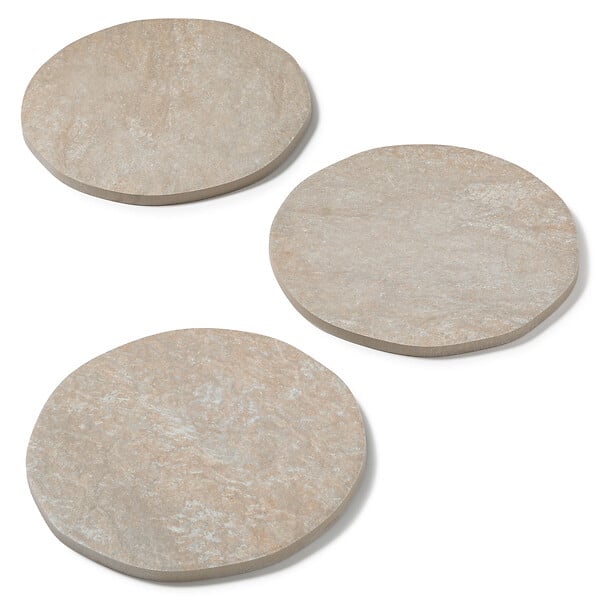 RO'MA NATURE - Pas japonais Rond Grès cérame effet Pierre Beige D.37.5x2 cm (à l'unité) - large