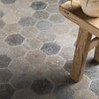 RO'MA NATURE - Tomette hexagonale Pierre d'Egypte Grise 14x14x2 cm - Intérieur et Extérieur (lot de 1 m²) - vignette