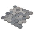 RO'MA NATURE - Tomette hexagonale Pierre d'Egypte Grise 14x14x2 cm - Intérieur et Extérieur (lot de 1 m²) - vignette