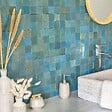RO'MA NATURE - Carrelage Zellige Marocain Bleu Lazuli 5x5 cm  (vendu par plaque de 30x30 cm soit 0,09 m²) - vignette