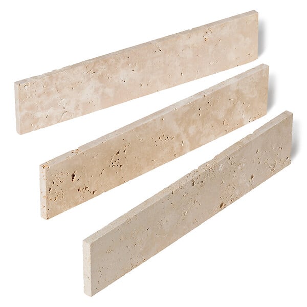 RO'MA NATURE - Plinthe Travertin Beige Clair 40,6x8x1,2 cm Vieillie (lot de 10 soit 4 mètres) - large