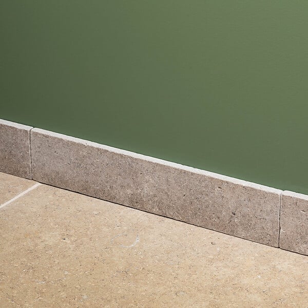 RO'MA NATURE - Plinthe Pierre d'Egypte Beige 40,6x8x1,2 cm Vieillie (lot de 10 soit 4 mètres) - large