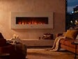 PURLINE - Cheminée électrique panoramique avec éclairage LED d'ambiance et panneau frontal en MDF - vignette