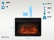 PURLINE - Cheminée électrique 2000W en verre trempé noir avec télécommande - vignette