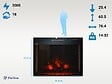 PURLINE - Cheminée électrique 2kW en verre trempé plat avec télécommande et flamme réglable - vignette