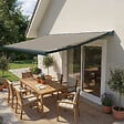 INTERSUN - Store banne coffre intégral CINABRE 3 x 2 m - Manuel - Gris anthracite - Toile acrylique taupe - vignette