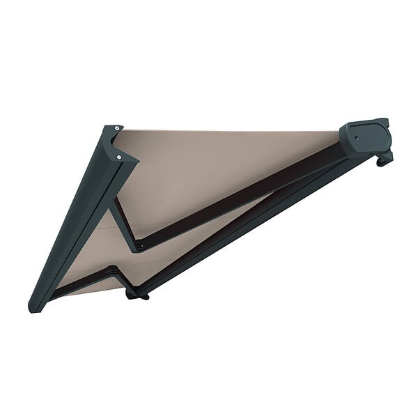 INTERSUN - Store banne coffre intégral CINABRE 3 x 2 m - Manuel - Gris anthracite - Toile acrylique taupe - large