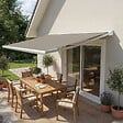 INTERSUN - Store banne coffre intégral CINABRE 3 x 2 m - Manuel - Blanc - Toile acrylique taupe - vignette