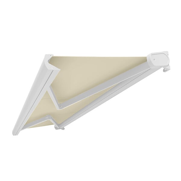 INTERSUN - Store banne coffre intégral CINABRE 3 x 2 m - Motorisé à interrupteur - Blanc - Toile acrylique beige clair - large