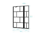 AURLANE - Pare baignoire avec volet pivotant - profile noir mat - 130x104 (HxL) - verre 5mm sérigraphié - vignette