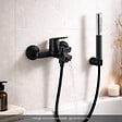 JACOB DELAFON - Douchette stick Shift Ellipse noir et chrome avec mitigeur bain douche et flexible lisse anti-torsion Noir - vignette