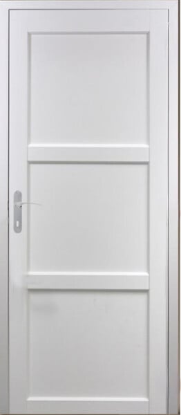 GD MENUISERIES - Bloc Porte Korya Blanc 3 panneaux H204 x L73 cm Côte Tableau P.Droit - large