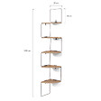 ID MARKET - Etagère murale d'angle ISA 5 niveaux bois et métal design industriel - vignette
